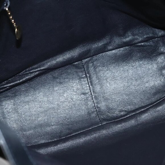 GUCCI Bamboo Hand Bag Enamel 2way Black Gold - Picture 14 of 16